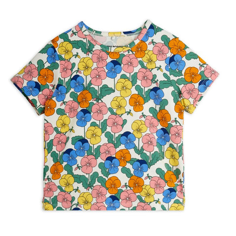 【ch1】mini rodini（ミニロディーニ） 2026AW  Floral T-shirt　花柄半袖Tシャツ.