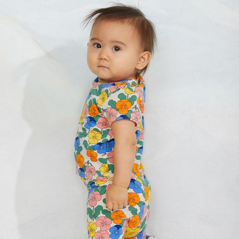 【ch1】mini rodini（ミニロディーニ） 2026AW  Floral T-shirt　花柄半袖Tシャツ.