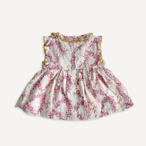 Lali Kids（ラリキッズ）2025SS Ari Set in Climbing Roses Print　ベビートップス＆ブルマセット