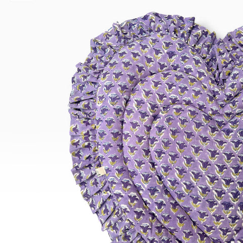 saruche（サルーチェ）Baby Play Mat Heart Frill - スモールサイズ / 厚手 - Purple Lirac リバーシブルプレイマット、ベビーマット