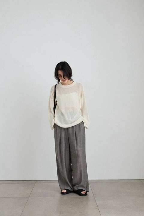 【4月下旬入荷次第お届けのご予約】anuke（アンヌーク） Woolchambray Tuck Pants 62710717.