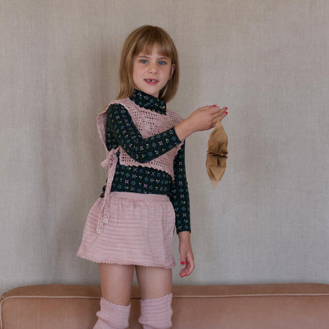 iver and isla 2024AW rose crochet pinny -mallow- クロシェピニー、ビスチェ