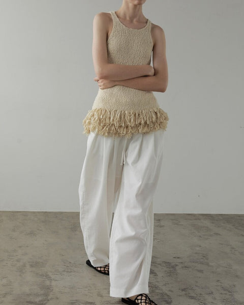 【5月中旬入荷次第お届けのご予約】anuke（アンヌーク） Americansleeve Fringe Tops 62710526.