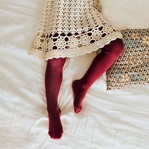 【25AW新カラー】collegien（コレジアン）Louise  Ribbed Tights    キッズ  リブタイツ     【5990】