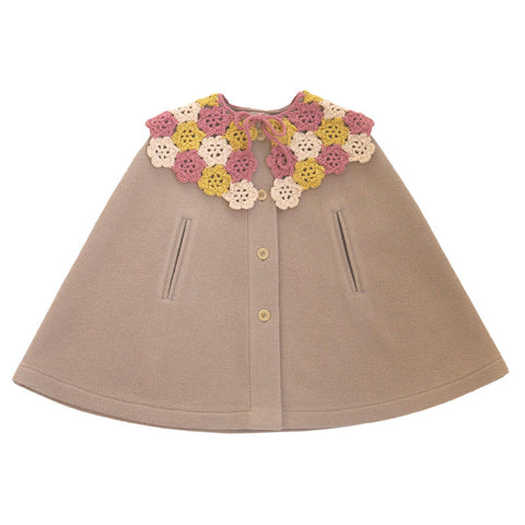 [Delivery at the end of September] Kalinka 2024AW Evelyn Poncho - Cloud - Collared poncho