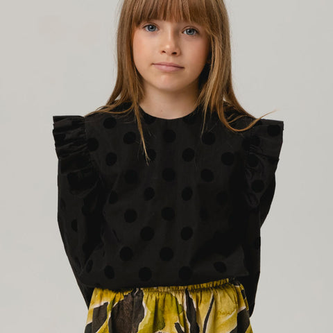 WOLF&RITA（ウルフアンドリタ） 2025AW CLARINHA BLOUSE -mond- 肩フリルブラウス