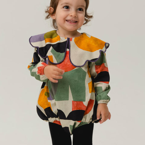 WOLF&RITA（ウルフアンドリタ） 2025AW ERCILIA GEOMETRIE jumpsuit 襟付きジャンプスーツ、ロンパース