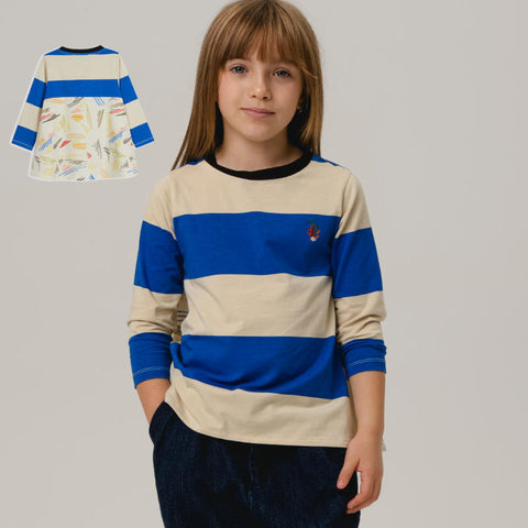 WOLF&RITA（ウルフアンドリタ） 2025AW ISADORA T-SHIRT -zelt- ボーダー×プリントプルオーバー