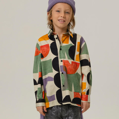 WOLF&RITA（ウルフアンドリタ） 2025AW RAUL SHIRT -geometrie- プリント長袖シャツ