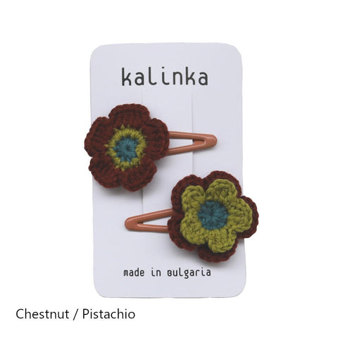 Kalinka Kids（カリンカキッズ）2024AW Flower Clip Set  フラワークリップセット、ヘアアクセ