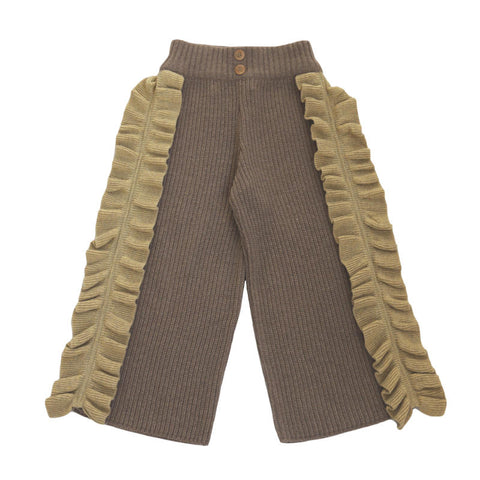 Kalinka Kids（カリンカキッズ）2024AW Josephine Pants - Teddybear / Vanilla - サイドフリルパンツ