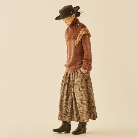 ★elfinFolk（エルフィンフォルク）2022AW Rib stitch sweater 袖ステッチデザインセーター レディース