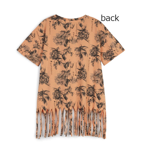 WOLF&amp;RITA 2023SS BIANCA TOP Fringe Top FLOWERS PEACH