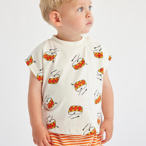 BOBO CHOSES / ボボショーズ 2024SS Baby Play the Drum all over T-shirt 半袖Tシャツ