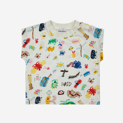 【drop2】BOBO CHOSES / ボボショーズ 2024SS Baby Funny Insects all over T-shirt 半袖Tシャツ