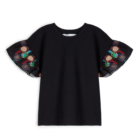 WOLF&RITA（ウルフアンドリタ） 2024SS MARISOL BLACK T-shirt 袖デザインTシャツ