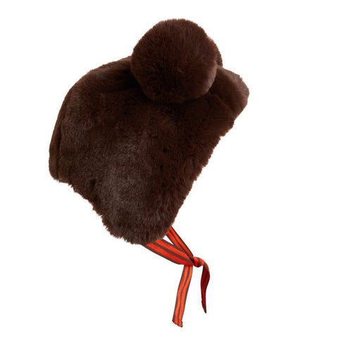 [Ch2] mini rodini 2024AW FAUX FUR EAR HAT Fur hat with ears (hat)