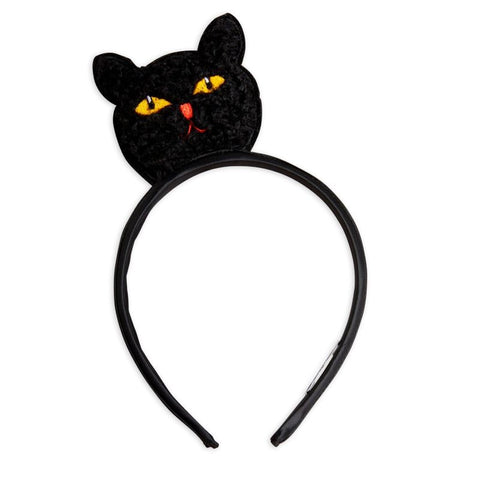 【Ch2】mini rodini（ミニロディーニ） 2024AW FLUFFY CAT HEADBAND 黒猫付きヘッドバンド