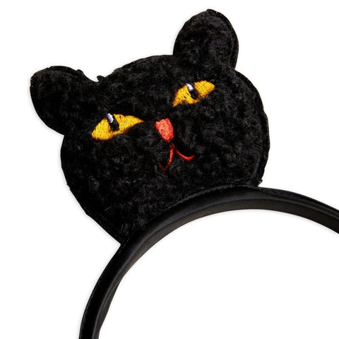 【Ch2】mini rodini（ミニロディーニ） 2024AW FLUFFY CAT HEADBAND 黒猫付きヘッドバンド