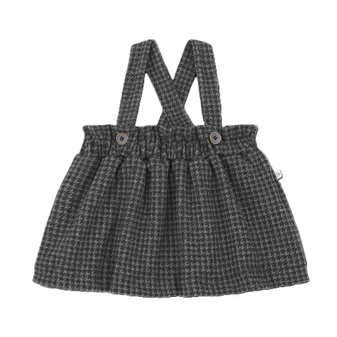 1 + in the family（ワンモア イン ザ ファミリー） 2024AW  MATILDA skirt w/straps  anthracite　ストラップ付きスカート　アントラシート