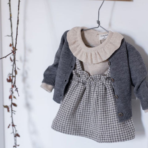 1 + in the family（ワンモアインザファミリー） 2024AW  MATILDA skirt w/straps 　grey　ストラップ付きスカート　グレー