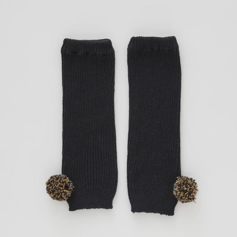 elfinFolk（エルフィンフォルク）2024AW  Ponpon Leg warmer black　ポンポン レッグウォーマ