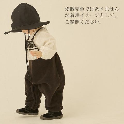 elfinFolk（エルフィンフォルク）2024AW  ZigZag Fringe Fleece Rompers gray フリンジ ロンパース