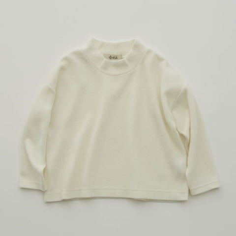 elfinFolk 2024AW Fluffy Mock neck Pullover Ivory Neck Pullover