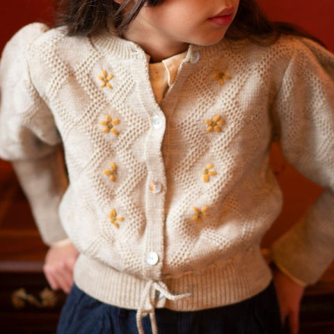 Lali Kids 2024AW MOSS CARDIGAN - BISCUIT Cardigan