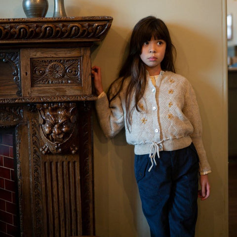 Lali Kids（ラリキッズ）2024AW MOSS CARDIGAN - BISCUIT カーディガン