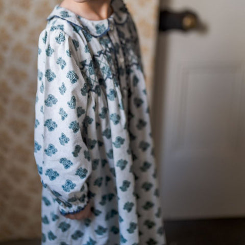 Little Cotton Clothes（リトルコットンクローズ）2024AW Kate Dress - Hollyhock Floral teal　 ワンピース