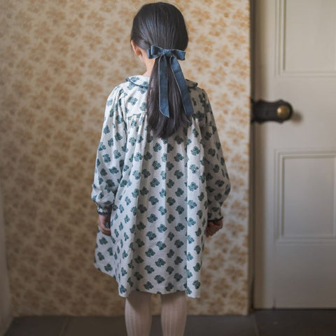 Little Cotton Clothes（リトルコットンクローズ）2024AW Kate Dress - Hollyhock Floral teal　 ワンピース