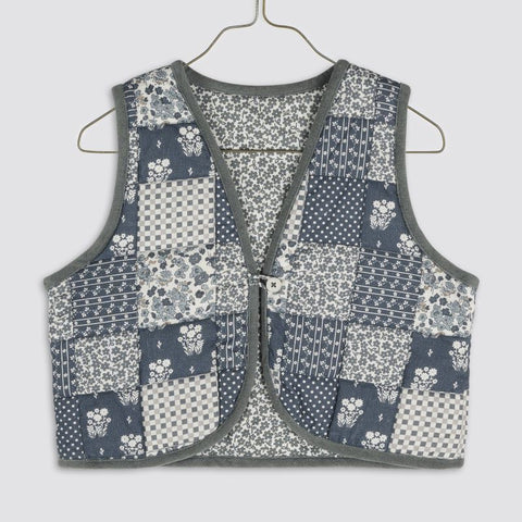 Little Cotton Clothes 2024AW Bay Waistcoat - Patchwork Print Floral Vest