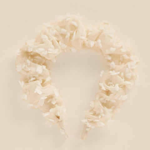 【drop2】NORALEE  / ノラリー2024AW GATHERED HEADBAND  IVORY ヘッドバンド、カチューシャ