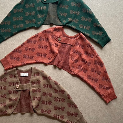 【drop3】&pal（アンドパル）2024AW butterfly motif knit cardigan   バタフライカーディガン オレンジ