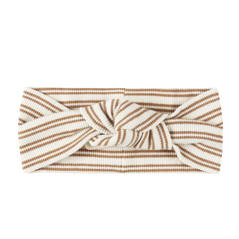 Quincy Mae 2024AW RIBBED KNOTTED HEADBAND GOLDEN STRIPE Baby Turban (Hairband)