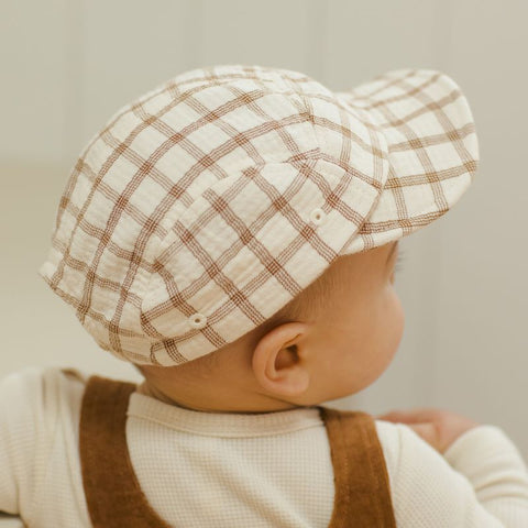 【D2】Quincy Mae（クインシーメイ）2024AW BABY CAP  CINNAMON CHECK  チェック柄ベビーキャップ帽