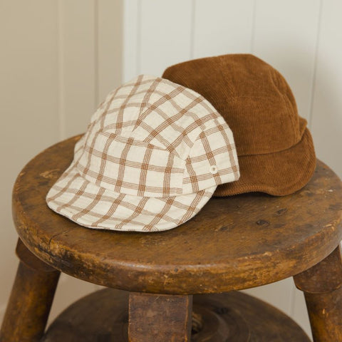 【D2】Quincy Mae（クインシーメイ）2024AW BABY CAP  CINNAMON CHECK  チェック柄ベビーキャップ帽