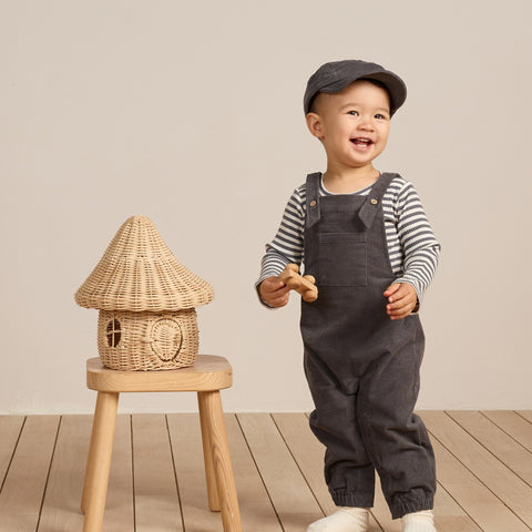 【D2】Quincy Mae（クインシーメイ）2024AW BABY CAP  INDIGO  コーデュロイベビーキャップ帽