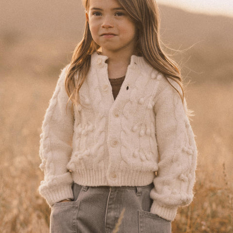 Rylee &amp; Cru 2024AW BOBBLE CARDIGAN NATURAL Cardigan