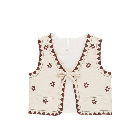 Rylee &amp; Cru 2024AW EMBROIDERED VEST NATURAL Embroidered vest