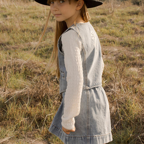 【D3】Rylee & Cru （ライリーアンドクルー）2024AW Denver Mini Skirt -Light Washed Denim-　デンバーミニスカート