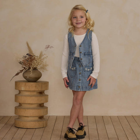 【D3】Rylee & Cru （ライリーアンドクルー）2024AW Denver Mini Skirt -Light Washed Denim-　デンバーミニスカート