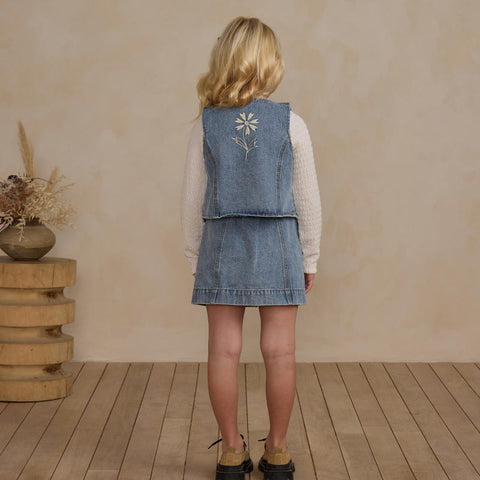 【D3】Rylee & Cru （ライリーアンドクルー）2024AW Denver Mini Skirt -Light Washed Denim-　デンバーミニスカート