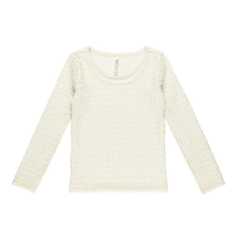 【D3】Rylee & Cru （ライリーアンドクルー）2024AW Textured Long Sleeve Top -Ivory-　長袖トップス