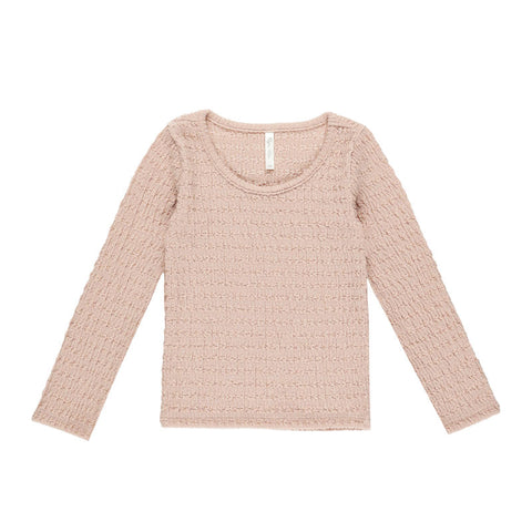 【D3】Rylee & Cru （ライリーアンドクルー）2024AW Textured Long Sleeve Top -Rose-　長袖トップス