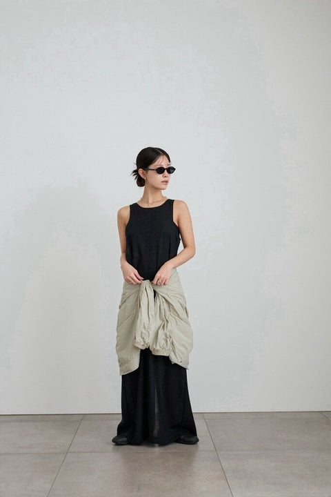 【4月下旬入荷次第お届けのご予約】anuke（アンヌーク） Woolchambray Sleeveless Onepiece 62710301.