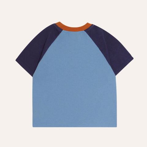 The Campamento（カンパメント） 2025SS  COLOR BLOCK  KIDS T-SHIRT -blue- ラグラン半袖Tシャツ