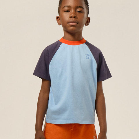 The Campamento（カンパメント） 2025SS  COLOR BLOCK  KIDS T-SHIRT -blue- ラグラン半袖Tシャツ