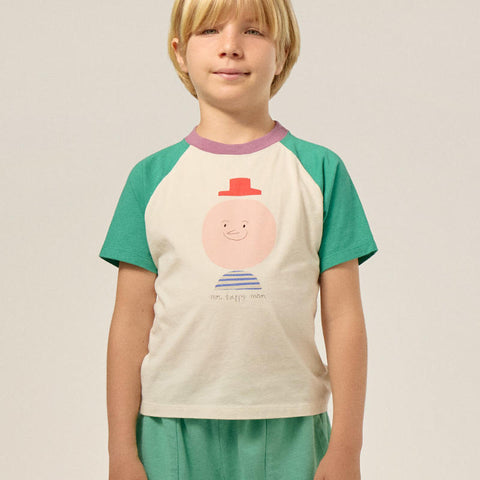 The Campamento（カンパメント） 2025SS  MR. HAPPY MAN COLOR BLOCK KIDS  T-SHIRT  ラグラン半袖Tシャツ